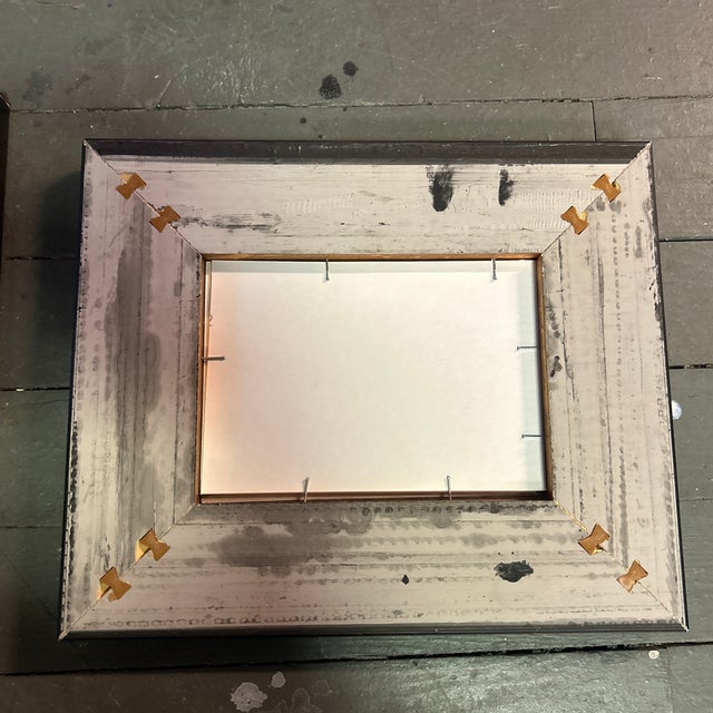 Paint Two Contemporary Original Abstract Dancing Figures Blue Ink Watercolor Paintings - Set of Two For Sale - Image 7 of 7