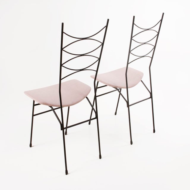 French Velvet Chairs, 1950s, Set of 2 For Sale - Image 4 of 11