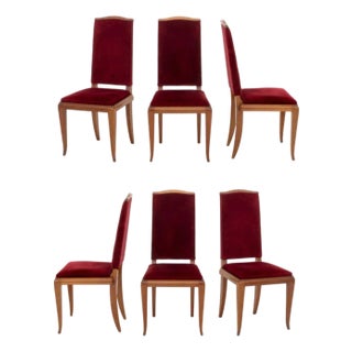Jean-Michel Frank Style Art Deco Dining Chairs, 6 For Sale