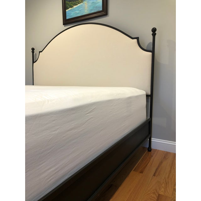 Pottery Barn Aberdeen King Metal Bed Frame and Upholstered Headboard