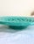 Large Vintage Turquoise Ceramic Bowl with Openwork Braided Pattern, 1950s For Sale - Image 4 of 8