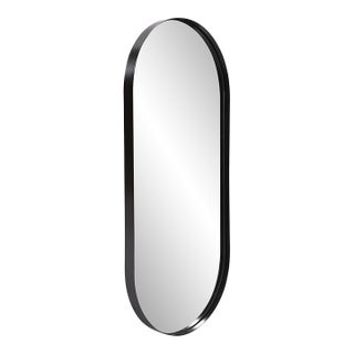 Steele Capsule Mirror in Brushed Black For Sale