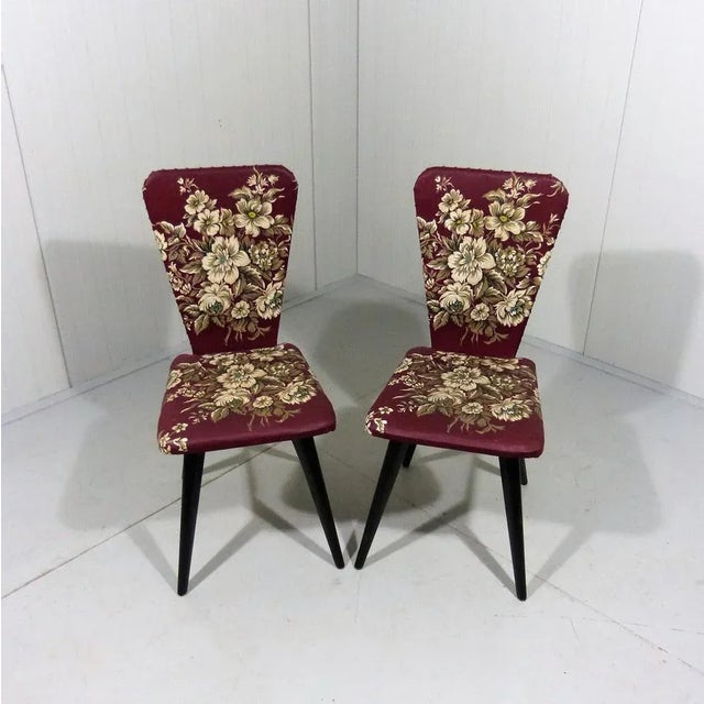 1950s Set of Flower Side Chairs, 1950s For Sale - Image 5 of 13
