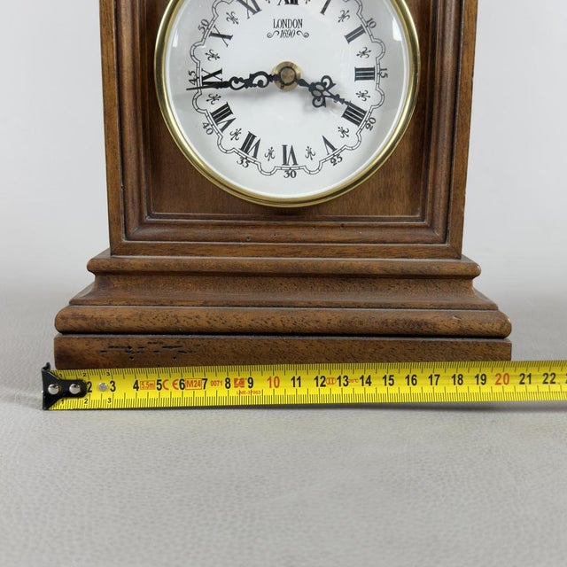 Vintage Wooden Fireplace Table Clock with Quartz Movement, 1960s For Sale - Image 10 of 13
