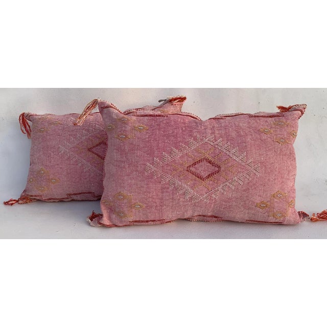 Contemporary Pink Silk Sabra Pillow Covers- a Pair For Sale - Image 11 of 11