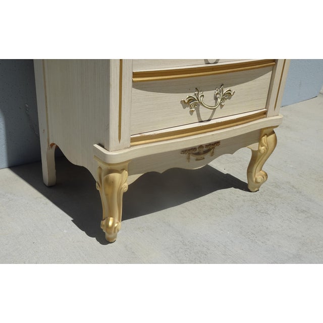 Dresser Vintage French Provincial Tallboy Dresser Lingerie Chest Brass #2 For Sale - Image 14 of 15