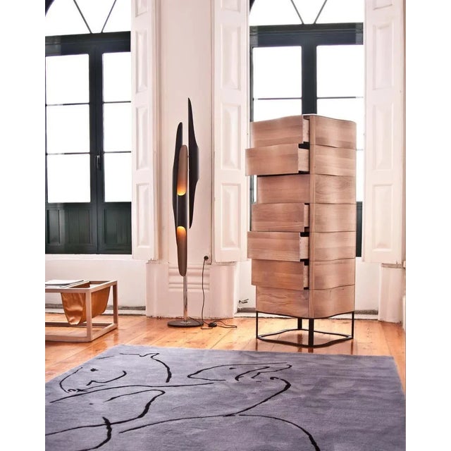 Floor Lamp in Black and Steel For Sale - Image 3 of 6