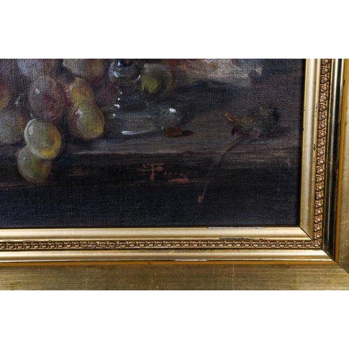 Vintage 20th Century J Fulti Fruit & Wine Still Life Oil on Canvas Painting For Sale - Image 4 of 10