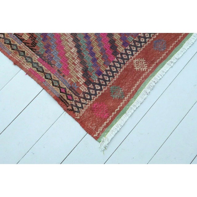 Vintage Embroidered Kilim - 62" X 120" For Sale - Image 10 of 12