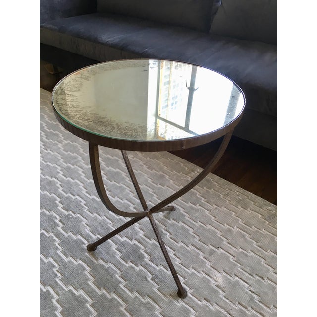 Crate & Barrel Jules Brass & Antique Mirror Accent Table Chairish