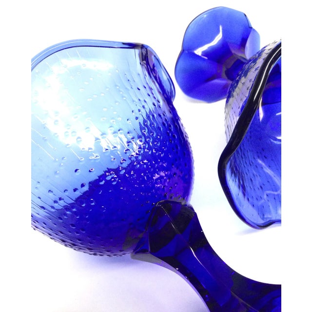 Vintage French Cobalt Blue Ice Cream Coupes - a Pair For Sale - Image 9 of 12
