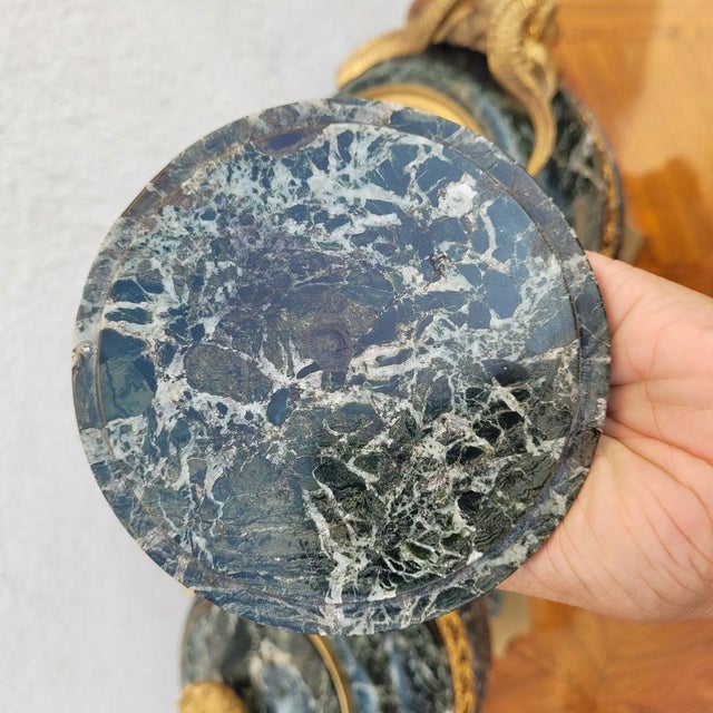 Napoleon III Marble and Gilt Bronze Cassolettes, 19th Century, Set of 2 For Sale - Image 11 of 17