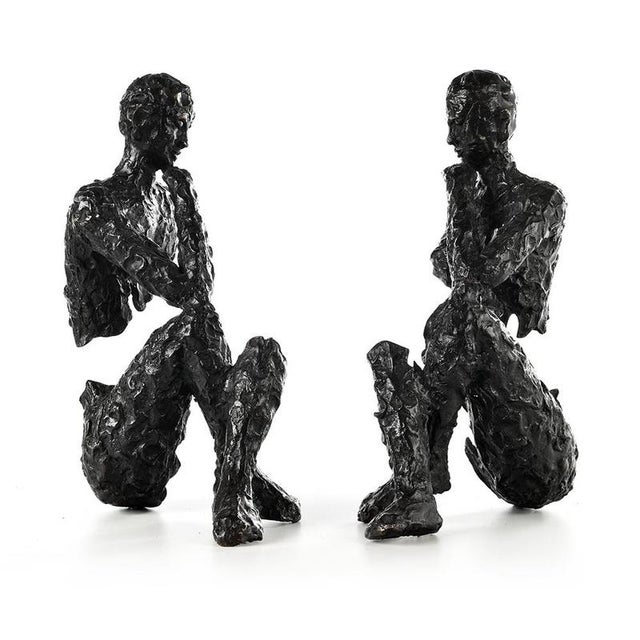 Bronze Sculpture Bookends, Set of 2 For Sale - Image 5 of 5