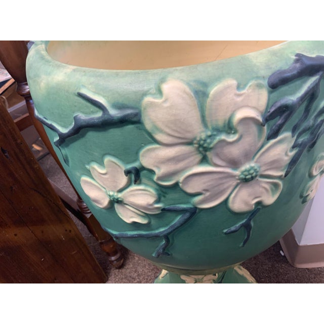 1920s Roseville Pottery Jardene and Stand Dogwood Pattern For Sale - Image 10 of 10