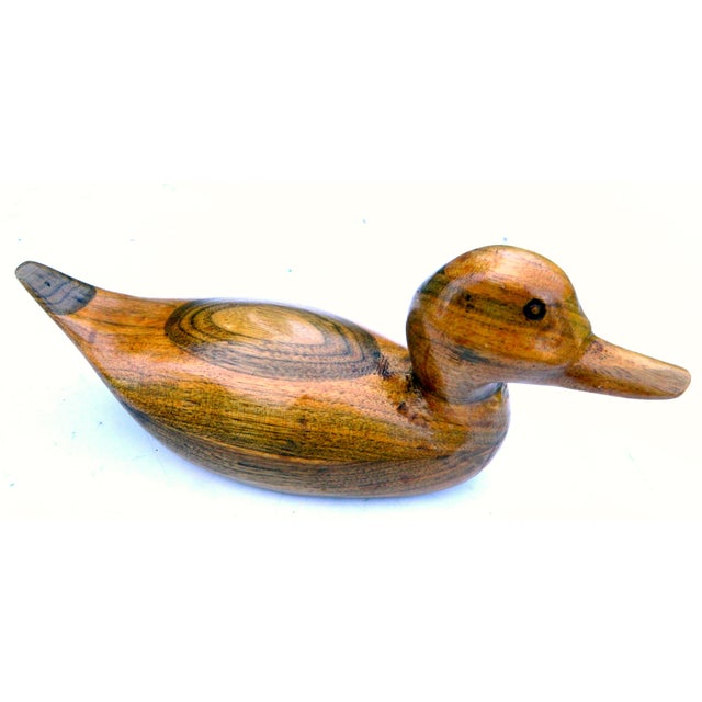 1984 Decoy Hand-Carved Signed California Butternut Wood "Ring Bill" Drake Duck For Sale - Image 9 of 14