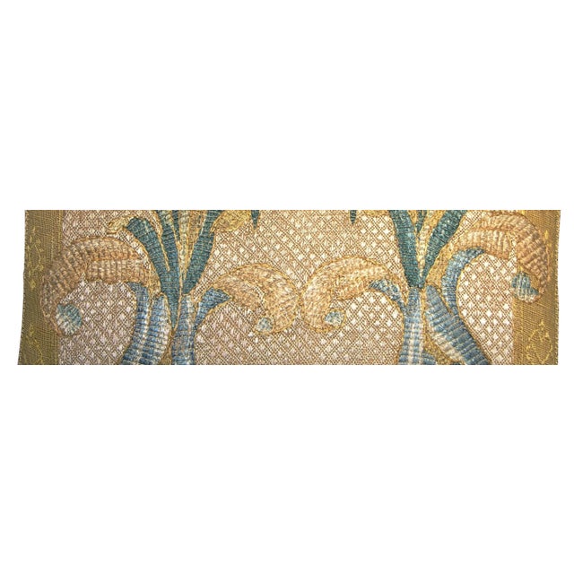 Tribal Antique Florentine Tapestry Pillow From 18th Century For Sale - Image 3 of 6