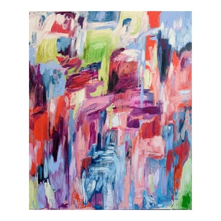 "In a Manner of Speaking" by Monica Shulman Colorful Large Scale Contemporary Abstract Expressionist Painting For Sale