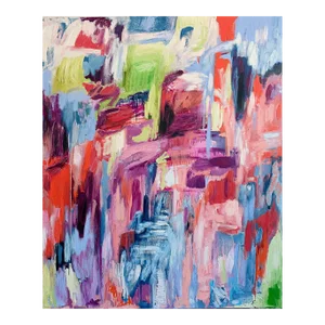"In a Manner of Speaking" by Monica Shulman Colorful Large Scale Contemporary Abstract Expressionist Painting