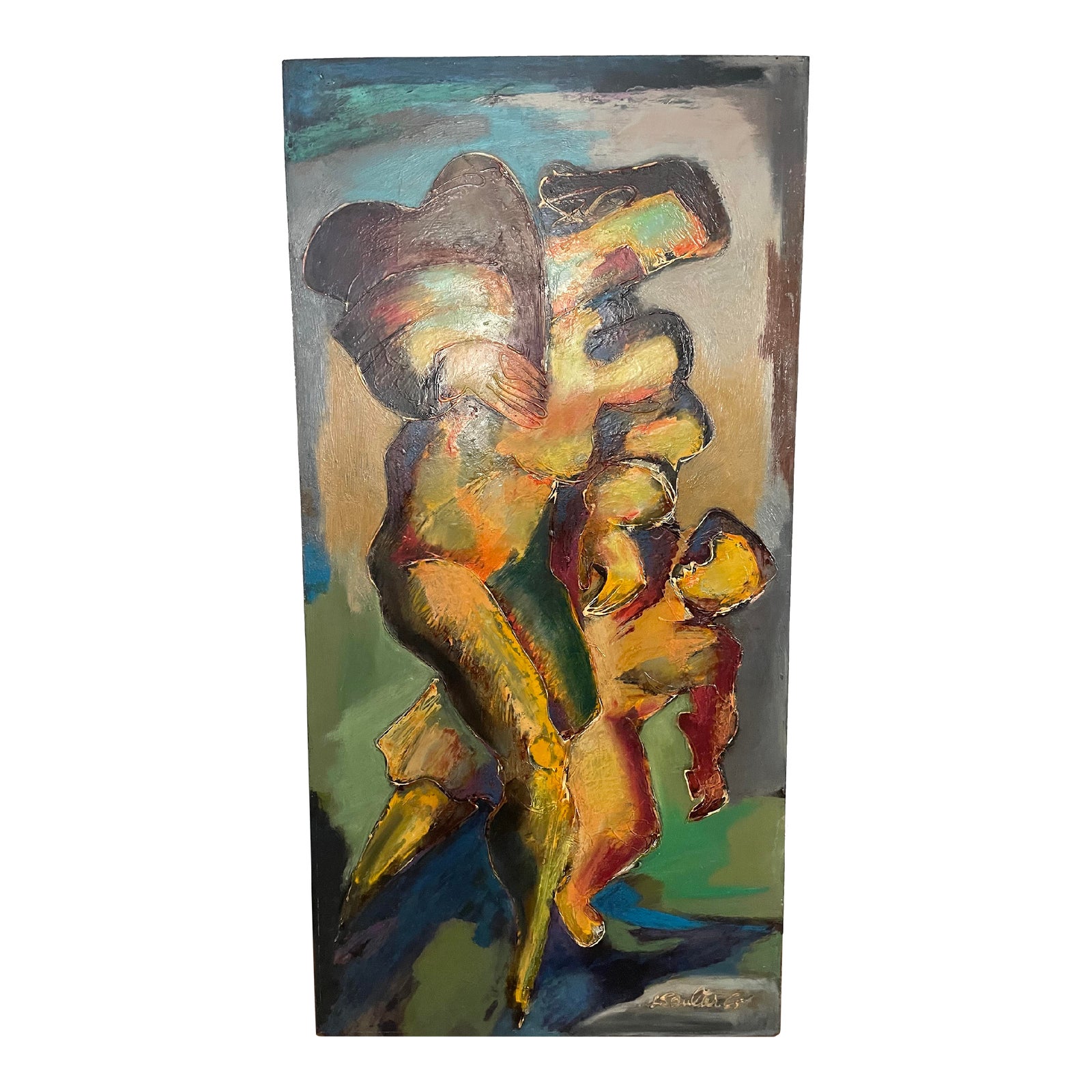1965 Abstract Acrylic Painting 