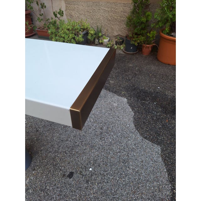 Blue Console in White Lacquer with Cylindrical Plastic Legs by Tresoldi Salvati, 1980s For Sale - Image 8 of 11