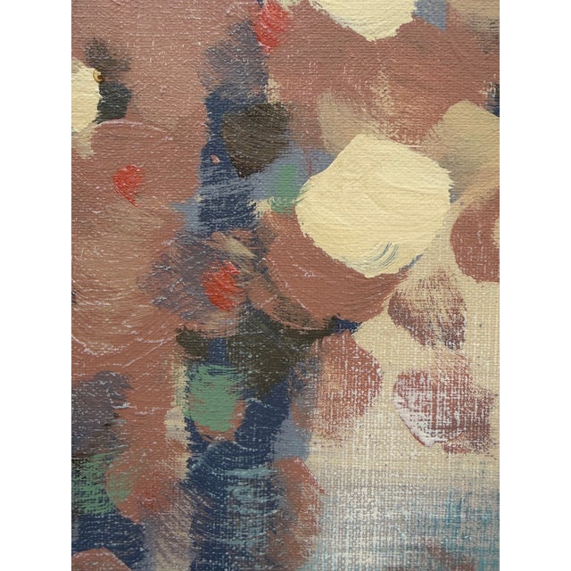 Mid-Century Modern 1960s Vintage Lee Reynolds Vanguard Studios Mid Century Modern Abstract Expressionist Cityscape Oil Painting Framed Signed For Sale - Image 3 of 10