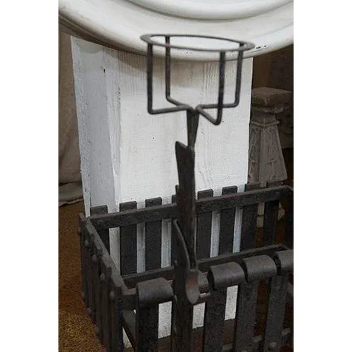 Late 19th Century English Iron Firedogs with Log Basket For Sale - Image 9 of 13