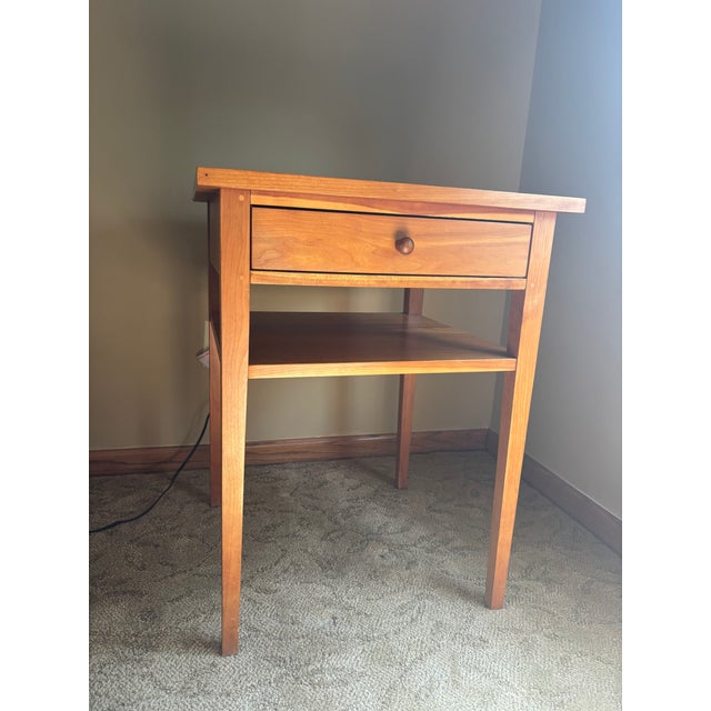 Wood Vintage Harden Solid Cherry One-Drawer Side Table For Sale - Image 7 of 7