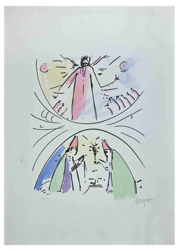 Sante Monachesi, Paradiso, Original Lithograph, 1977