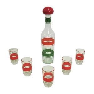 Bottle and Glasses for Liquor, 1960s, Set of 6