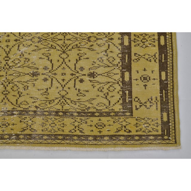 Vintage Anatolian Yellow Rug For Sale - Image 10 of 10