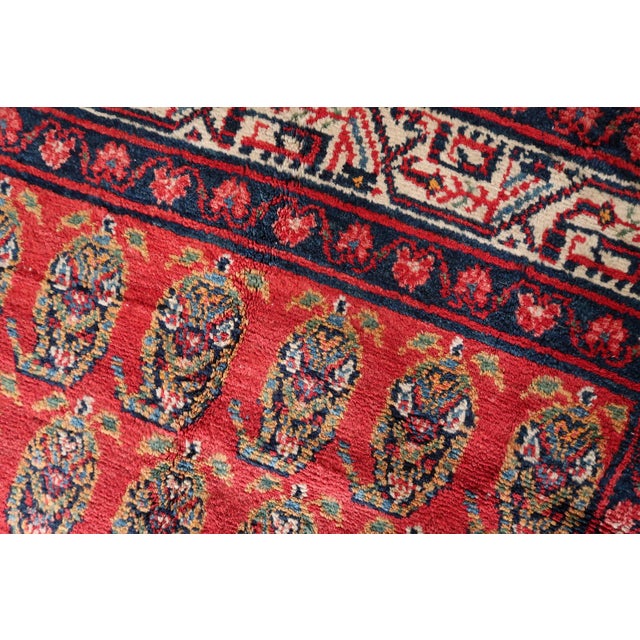 1960s, Handmade Vintage Persian Hamadan Rug 4.6' X 6.11 For Sale - Image 9 of 14