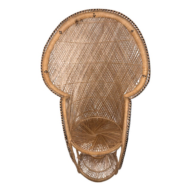 1970s Natural Rattan Peacock Chair For Sale