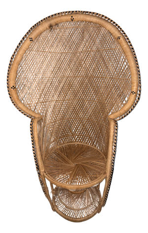 1970s Natural Rattan Peacock Chair