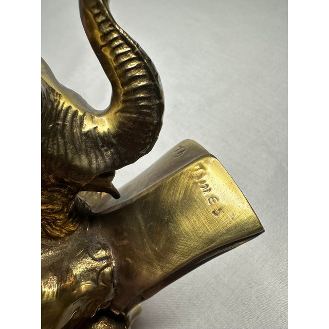 Vintage quot Literary quot Elephant Decor Object Solid Brass Chairish