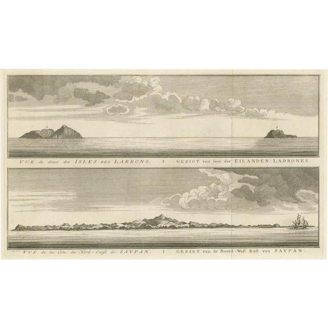 Jakob van der Schley, View of the N. W. Side of Saypan and One of the Ladrones Islands, 1757, Print For Sale