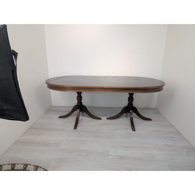Brown Antique Regency Walnut Table with Brass Lion Paws, 1920 For Sale - Image 8 of 17
