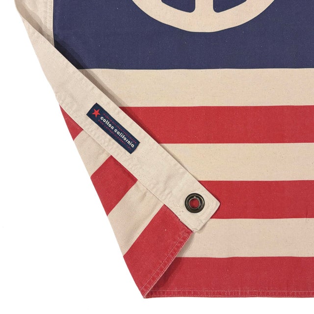 2020s 100% Cotton Flag, Vintage Style Faded American Peace Sign, Double Sided Print For Sale - Image 5 of 6
