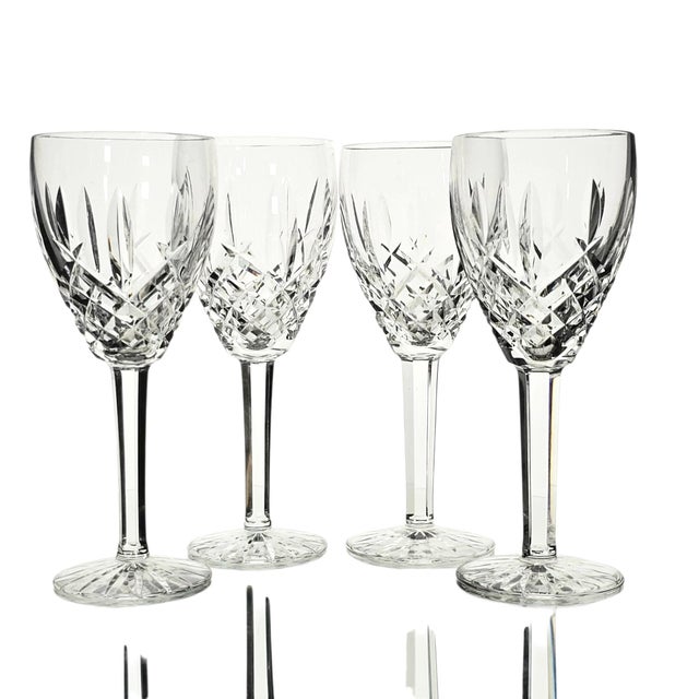Waterford Late 20th Century Waterford Crystal Araglin Wine Glasses, Set of 4 For Sale - Image 4 of 14