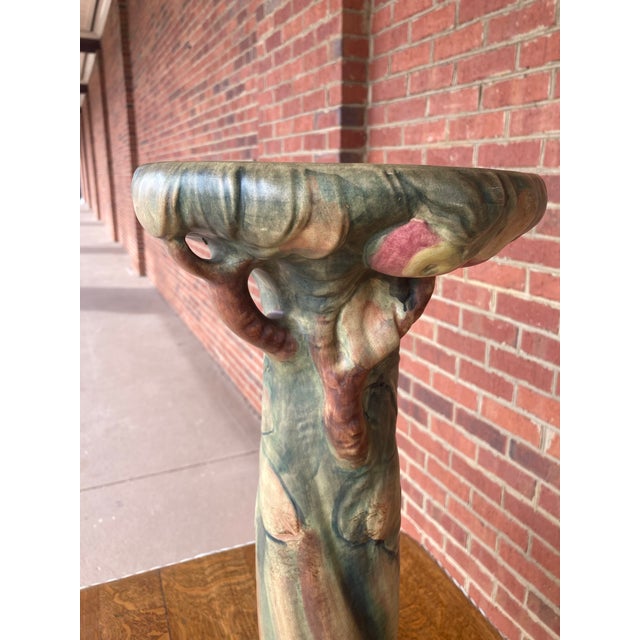 Antique Weller Pottery Baldin Apple Jardiniere Pedestal or Plant Stand For Sale In Atlanta - Image 6 of 10