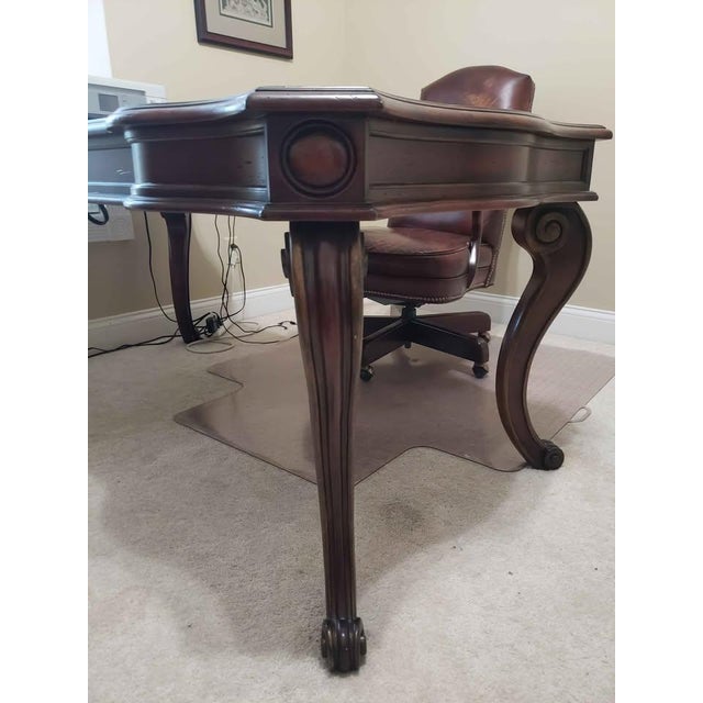Hooker Seven Seas Desk With Leather Inlay For Sale - Image 9 of 10