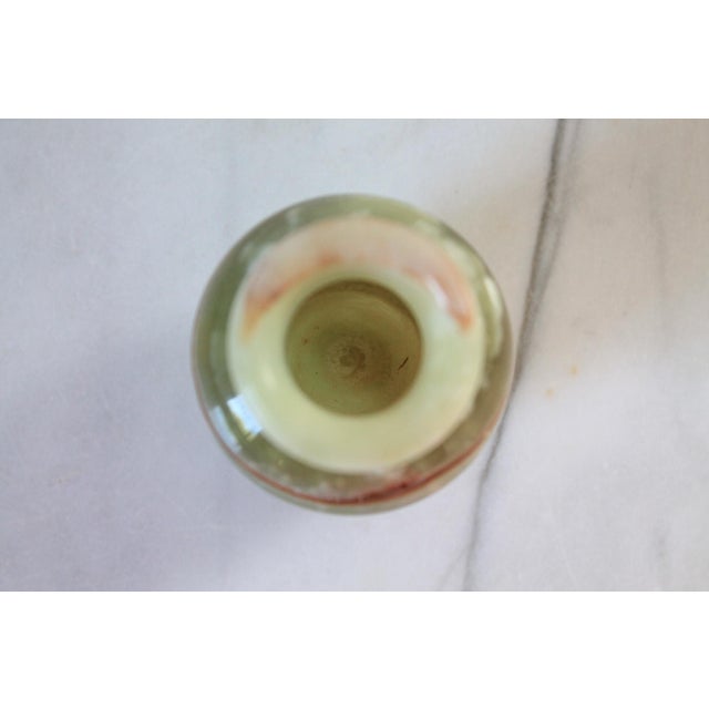 Stone Vintage Green Onyx Polished Stone Bud Vase For Sale - Image 7 of 8