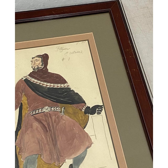 Illustration Roger Furse "Waldemar Fitzurse - Ivanhoe" Original Costume Illustration C.1940 For Sale - Image 3 of 10