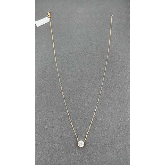 1.12 Ct Diamond Bezel Necklace For Sale - Image 4 of 8
