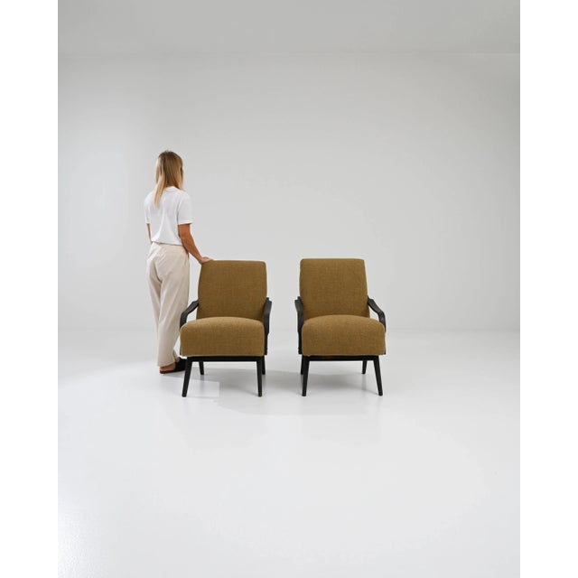 1960s 1960s Czech Upholstered Armchairs by TON, A Pair For Sale - Image 5 of 12