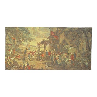 Flanders Country Scene Silkscreen Tapestry - 127 X 255 Cm (4'2" X 8'4") - Requires Rod Size 6 For Sale
