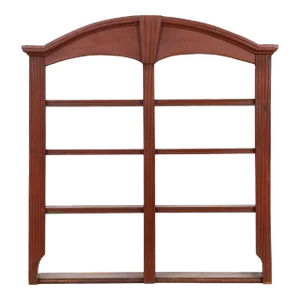 American Folk Art Red Painted Hanging Wall-Mounted Shelf, 19th Century