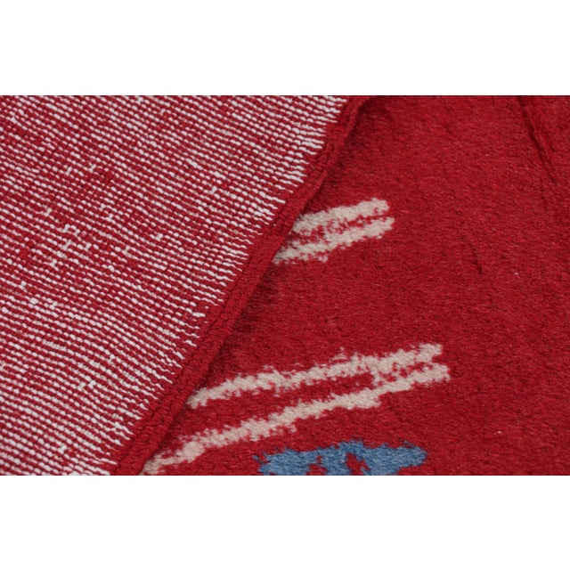 Red Vintage Turkish Rug in Red With Colorful Geometric Patterns, From Rug & Kilim For Sale - Image 8 of 8