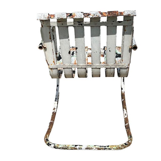 Mid 20th Century Metal Outdoor Cantilever Patio Arm Chair For Sale In Oklahoma City - Image 6 of 6