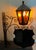 Black Heavy Antique Oudoor Wall Mounted Light Fixture With Glass Panels and Sign For Sale - Image 8 of 8