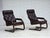 Scandinavian Lounge Chair in Brown Leather and Bentwood, 1970s For Sale - Image 3 of 18
